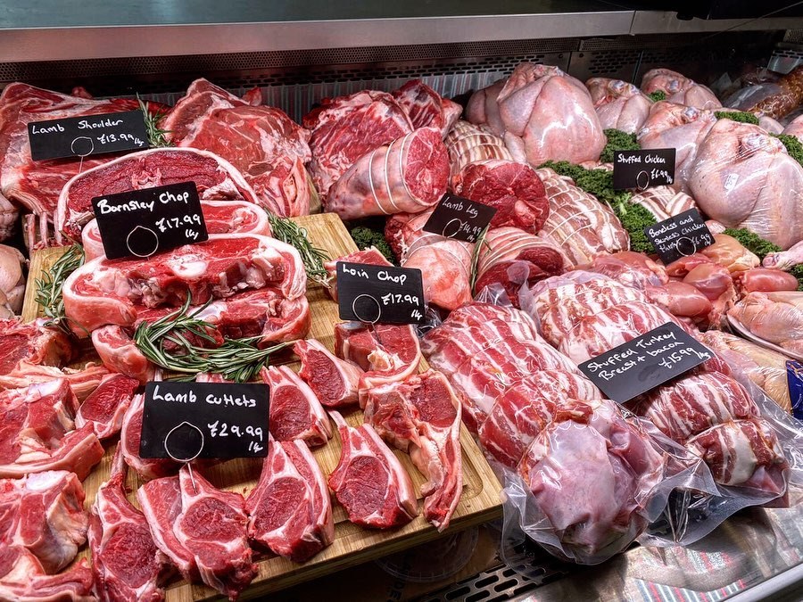 Larder butcher meat display